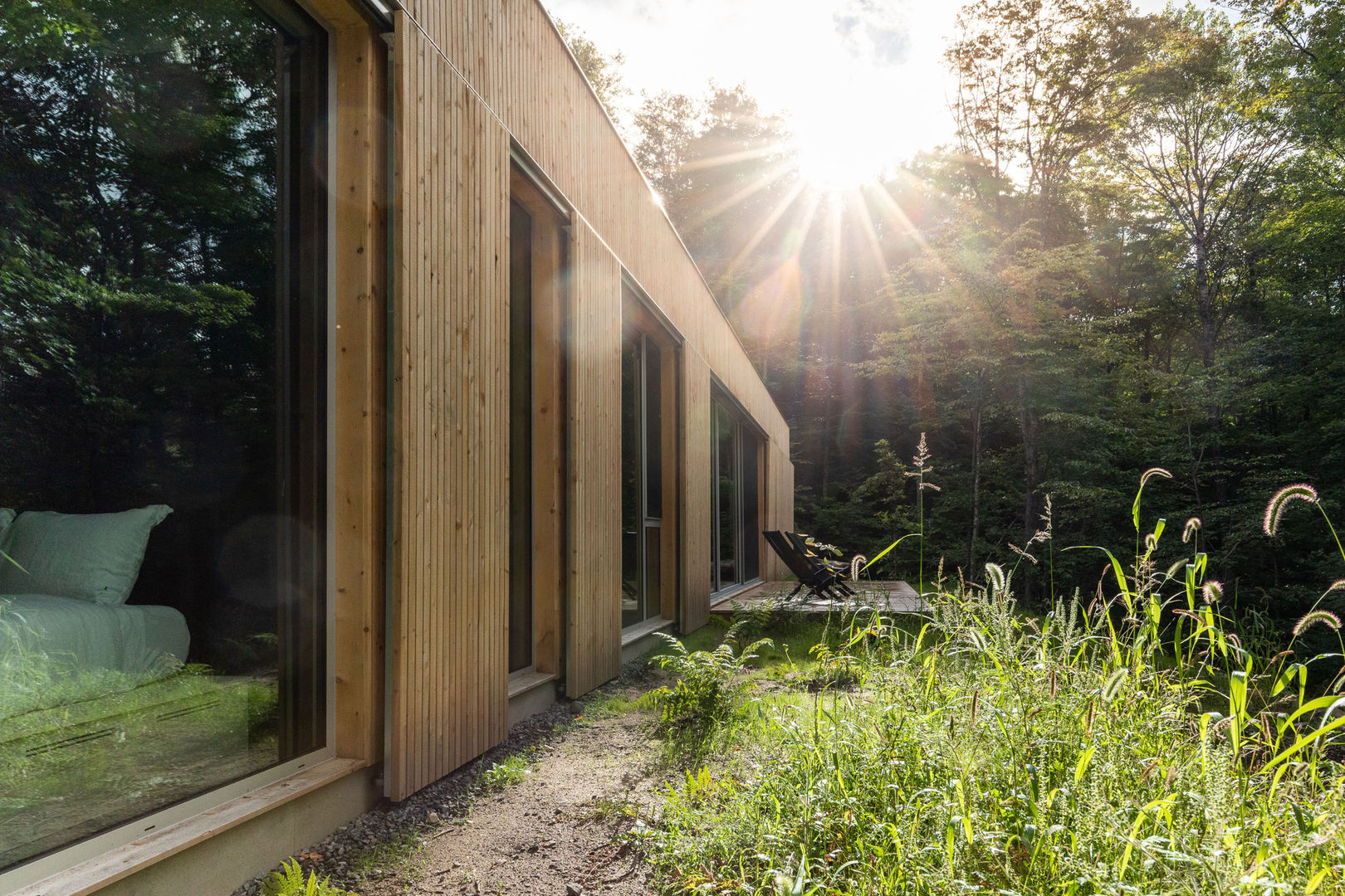 casa prefabricada pasiva, MuDD architects MuDD architects Fertighaus Holzwerkstoff Transparent