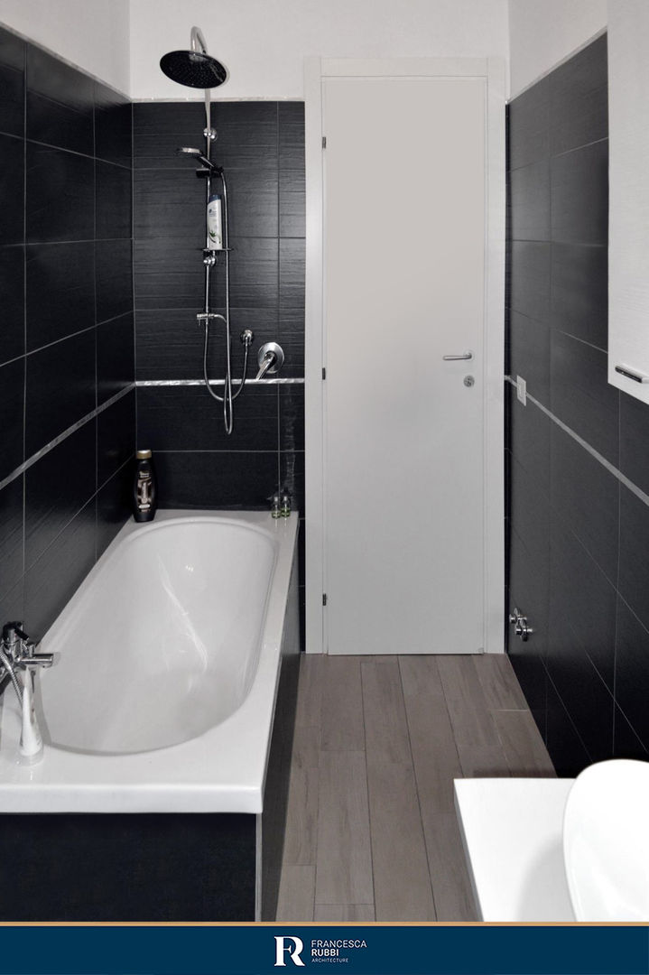 Ristrutturazione appartamento 80 mq – Roma, Francesca Rubbi Architecture Francesca Rubbi Architecture Modern bathroom Ceramic