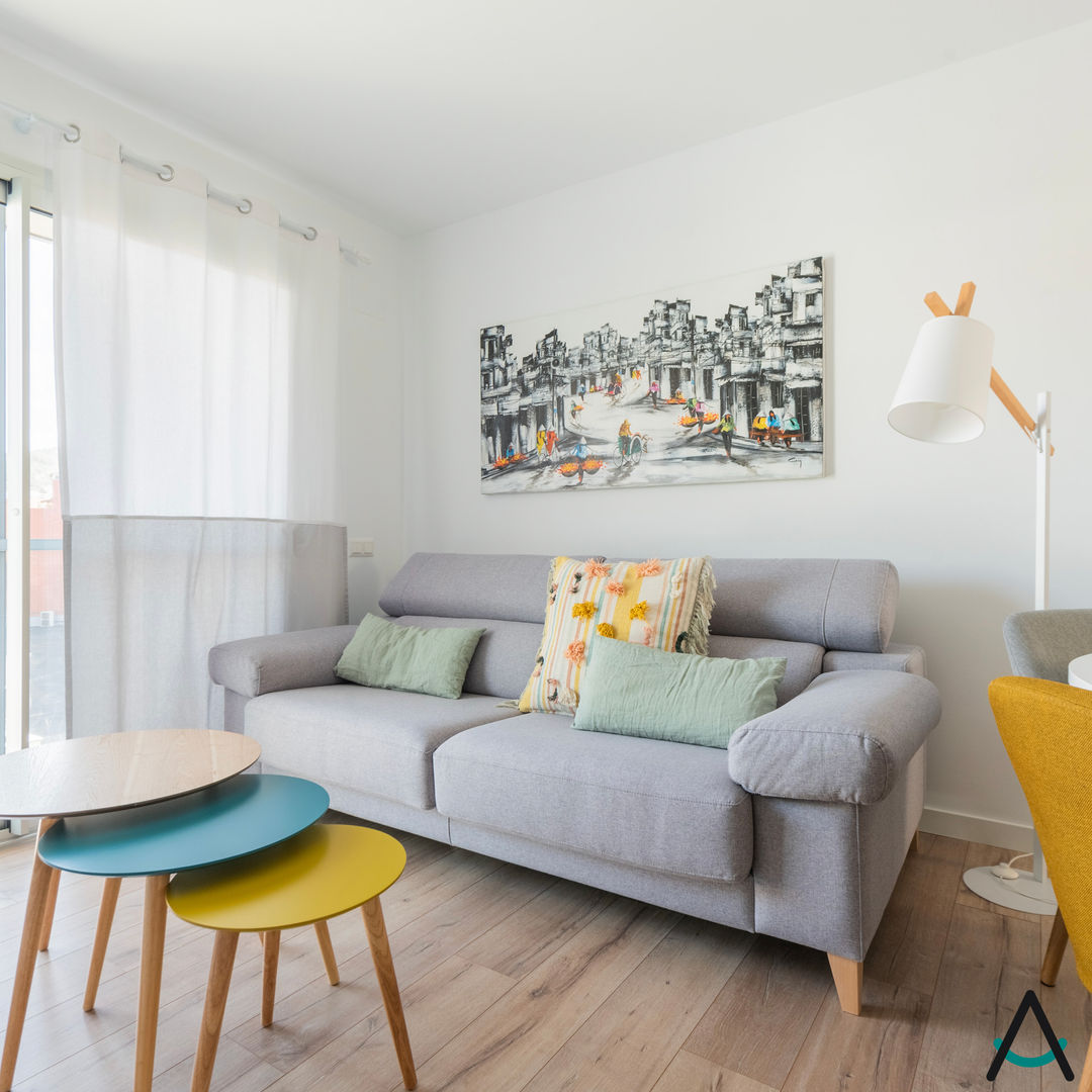 Proyecto Terraplé, Estudi Aura, decoradores y diseñadores de interiores en Barcelona Estudi Aura, decoradores y diseñadores de interiores en Barcelona ห้องนั่งเล่น