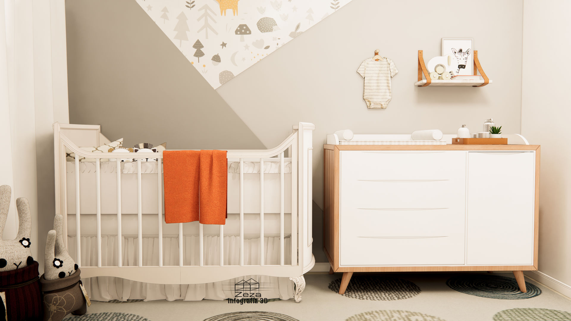 Dormitorio bebe, zezadesign3d zezadesign3d комнаты для новорожденных