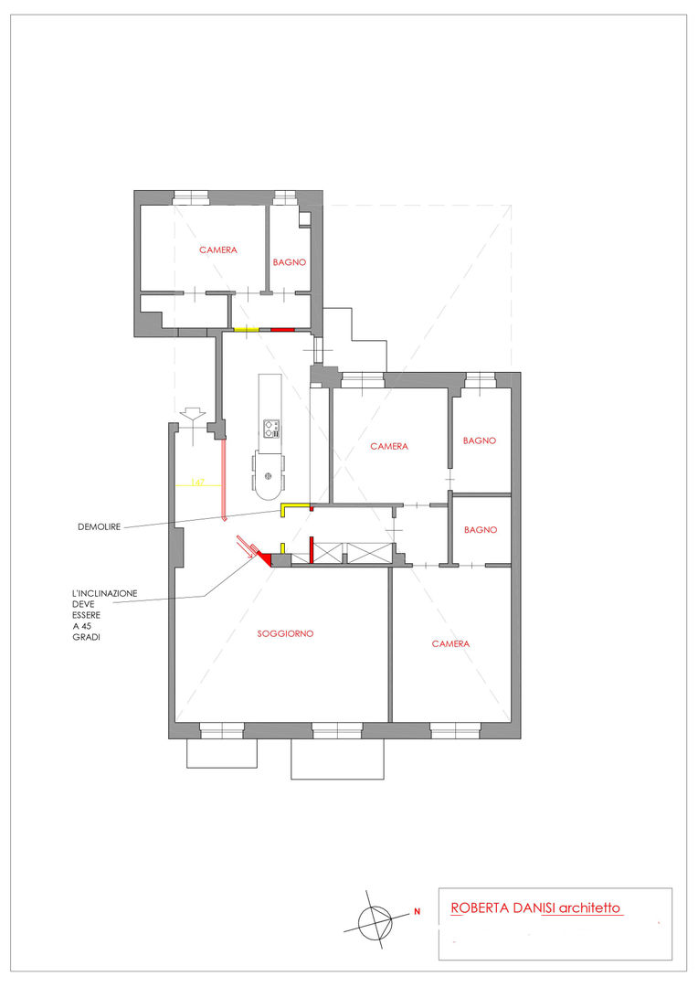 MODIFICHE PROPOSTE ROBERTA DANISI architetto FENG SHUI, planimetria dei rimedi, pianta, colori nel feng shui, energia, chi