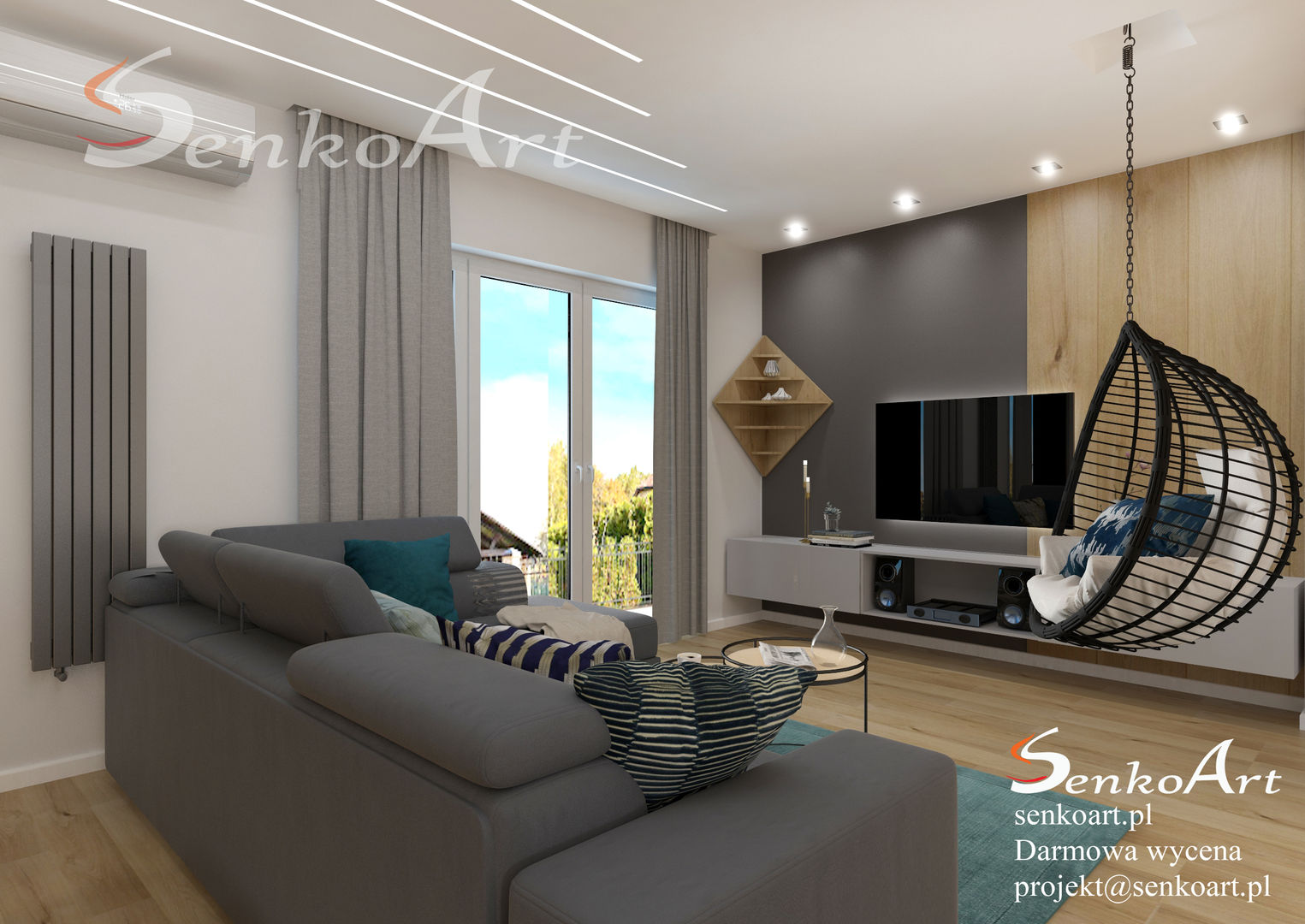Projekt Salonu w Nowoczesnym Stylu, Senkoart Design Senkoart Design Modern living room