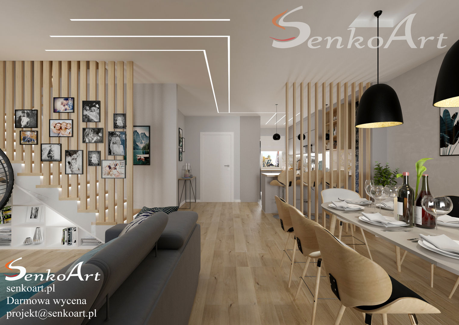 Projekt Salonu w Nowoczesnym Stylu, Senkoart Design Senkoart Design Salas de estar modernas