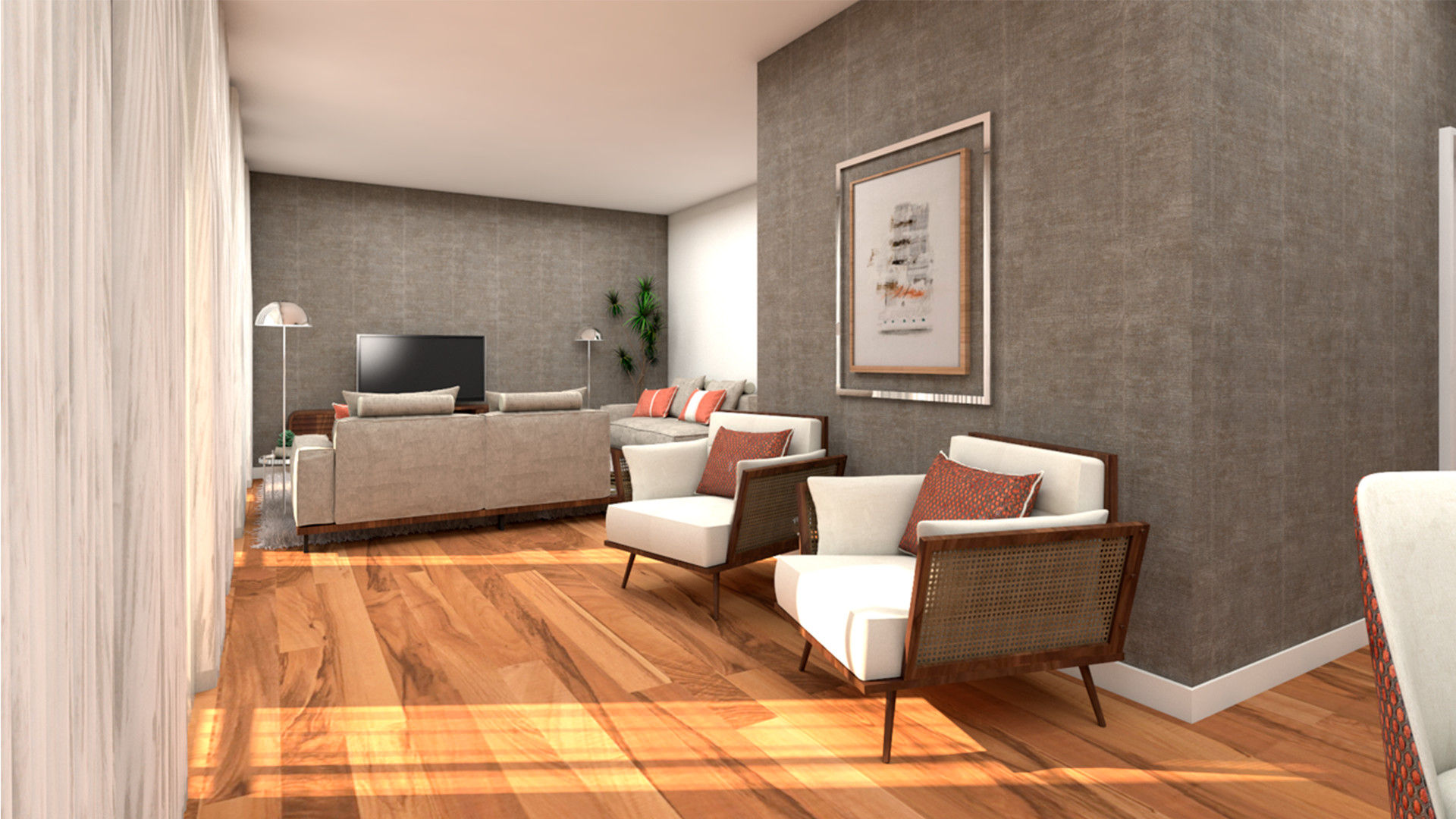 Projeto Pedrouços, 4Ponto7 4Ponto7 Modern living room لکڑی Wood effect Sofas & armchairs