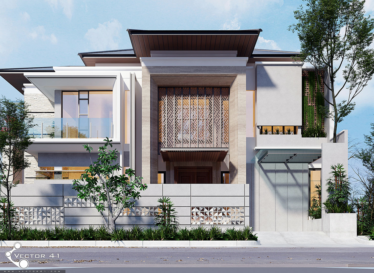 Exterior Hous_Medan (Mrs. N), VECTOR41 VECTOR41 Minimalist house
