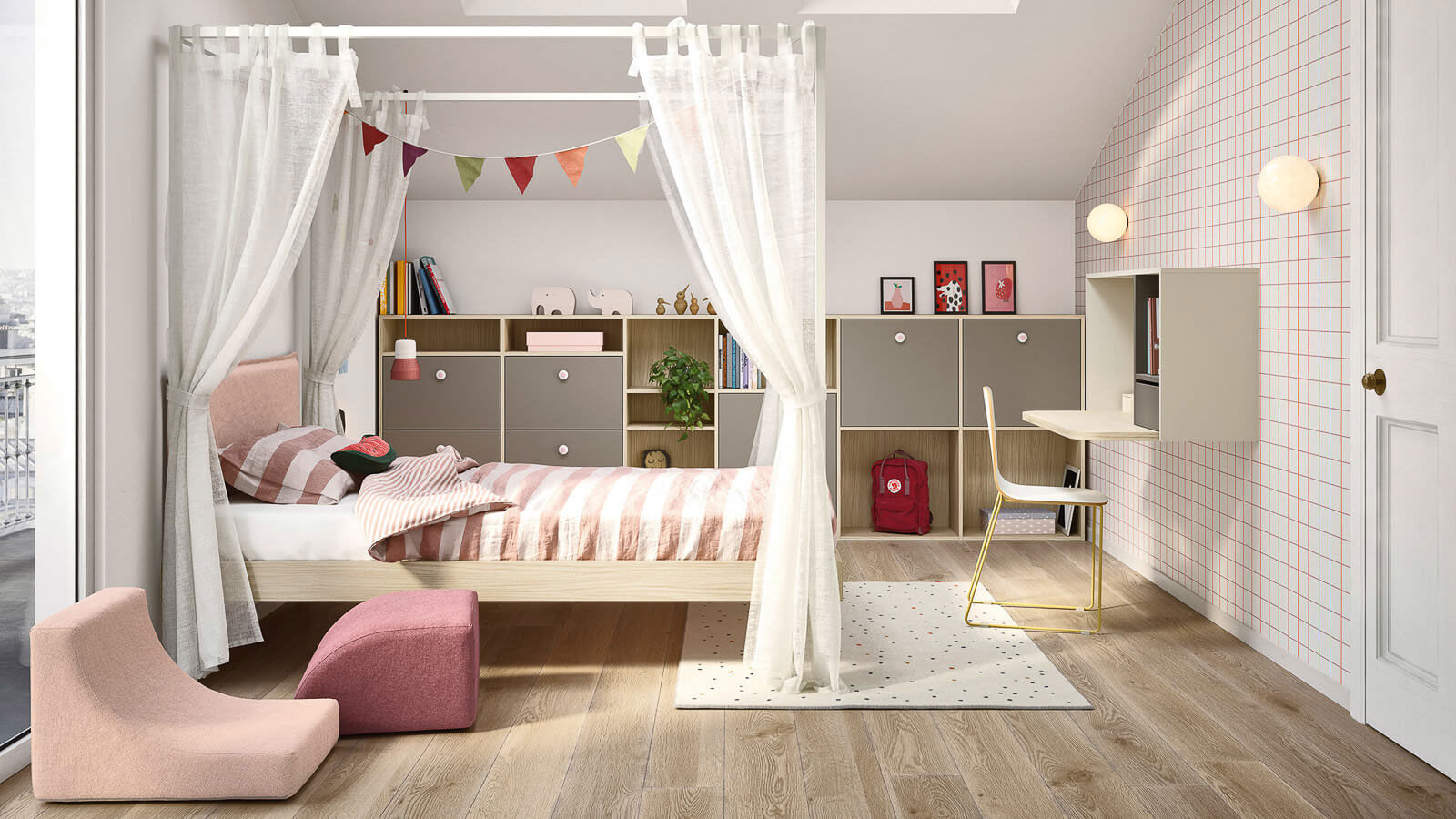 Progettazione cameretta bambini - camera ragazzi, TopArredi TopArredi Modern style bedroom Engineered Wood Transparent