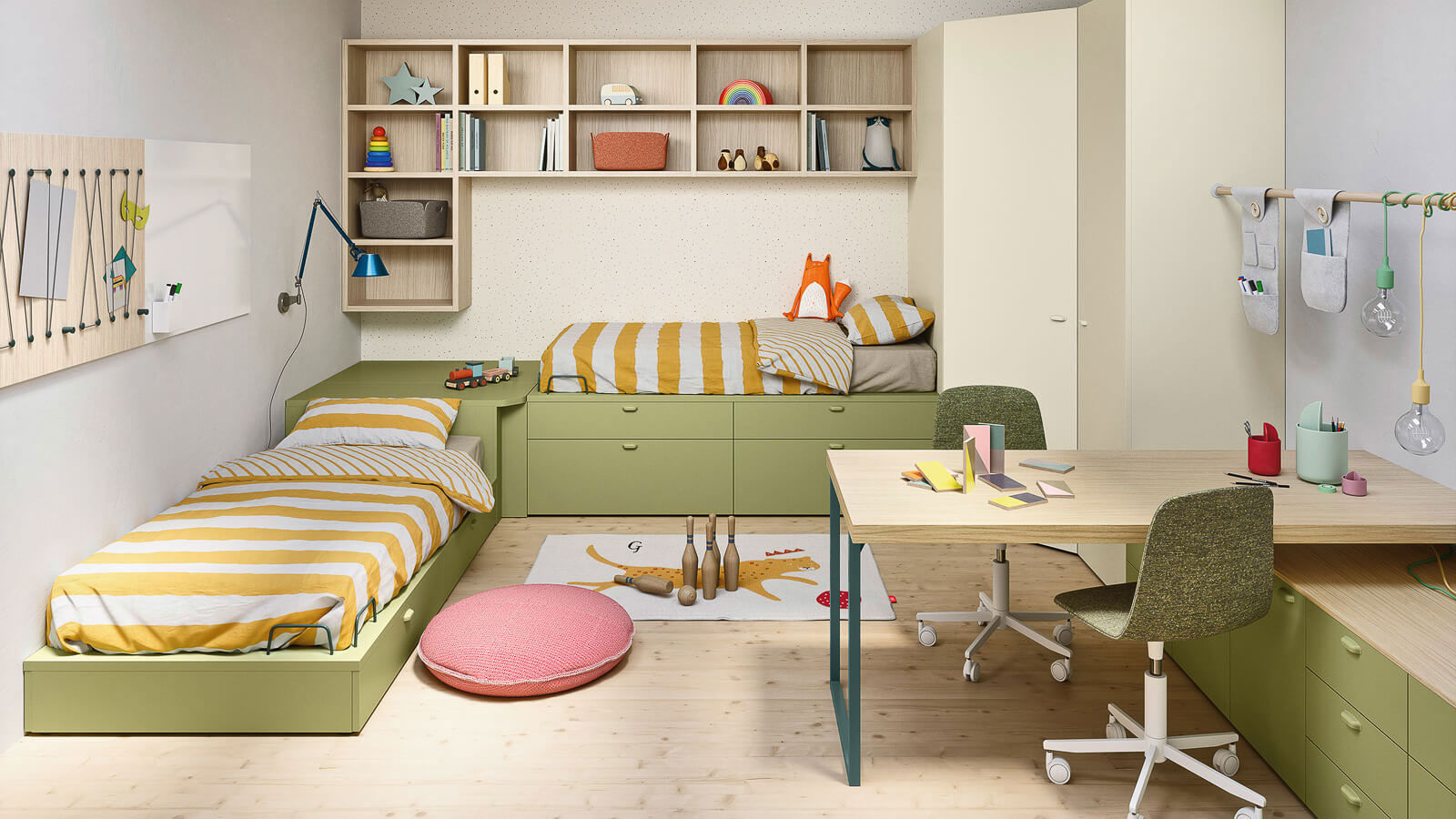 Progettazione cameretta bambini - camera ragazzi, TopArredi TopArredi Modern style bedroom Engineered Wood Transparent