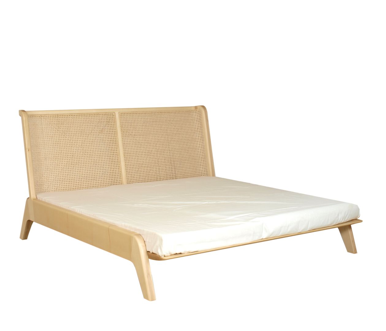 Stilvolle Massivholz-Möbel: Bett | aus homify mit Rattan Kopfteil