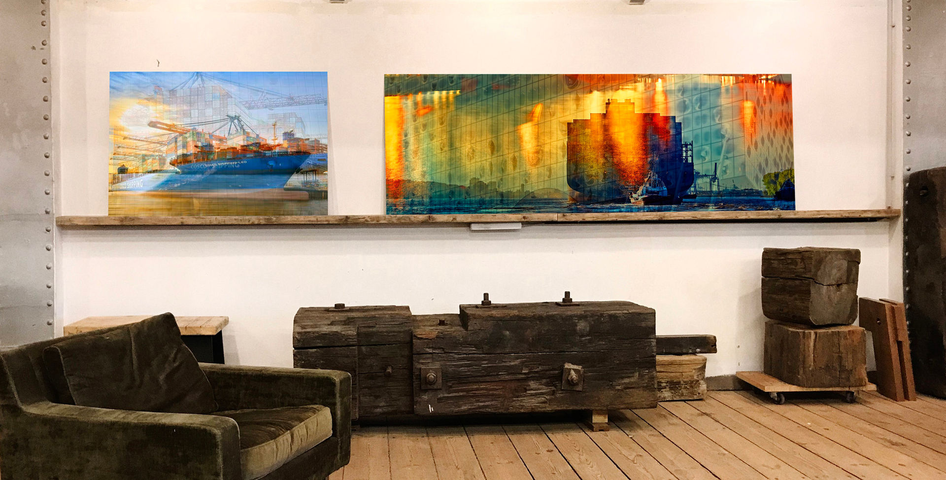 harbourlights - in der Ausstellung, ArtSelbach ArtSelbach Moderne studeerkamer Aluminium / Zink