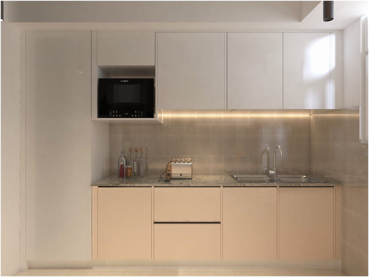 High Gloss Laminate Modular Kitchen homify Kitchen