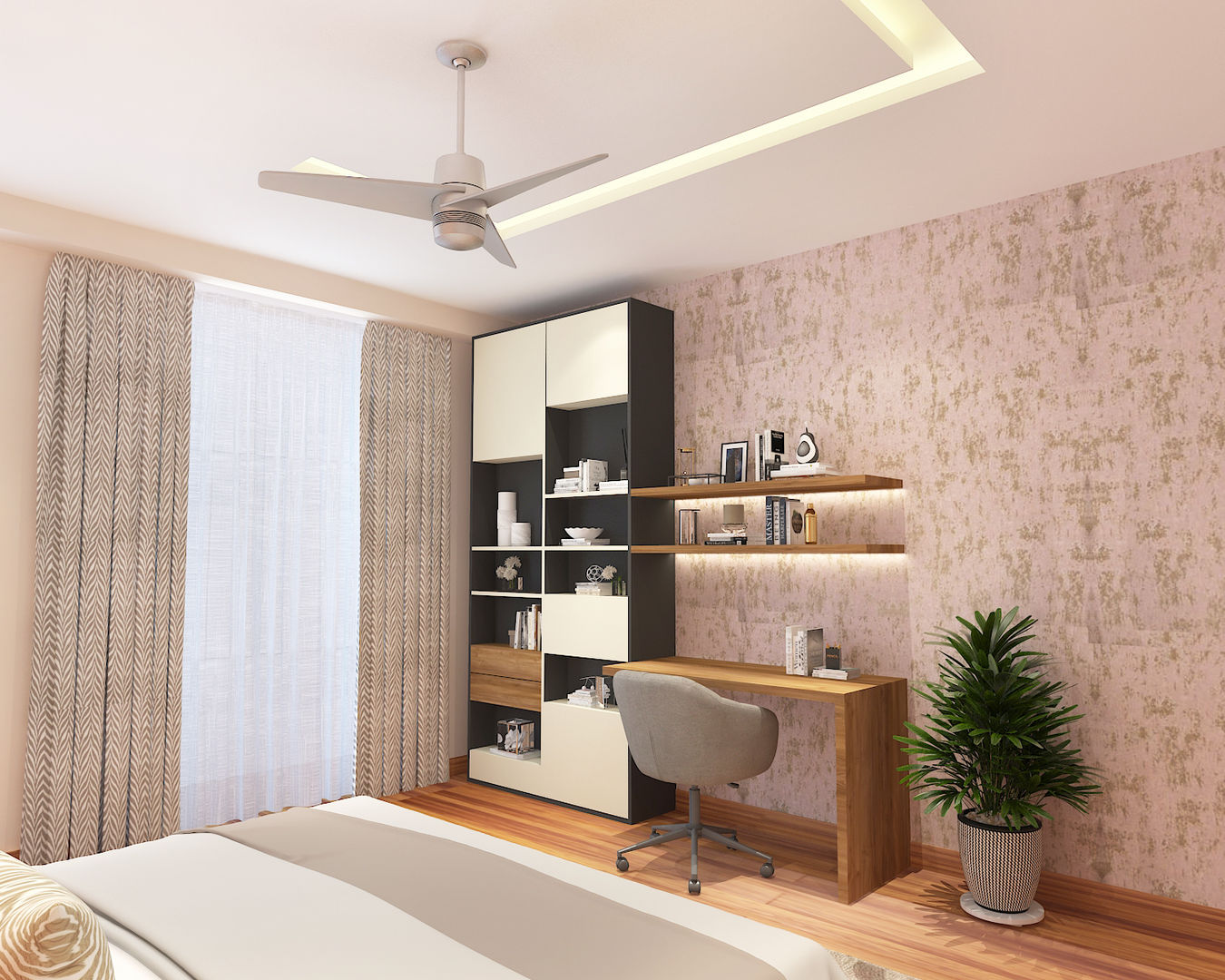 Luxury Apartment at DLF The Crest, The Workroom The Workroom Ruang Studi/Kantor Minimalis