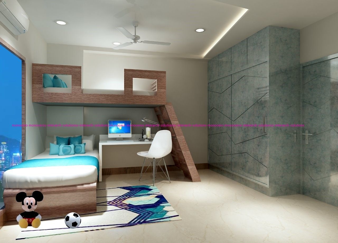 Flat interior work Monoceros Interarch Solutions Modern Bedroom