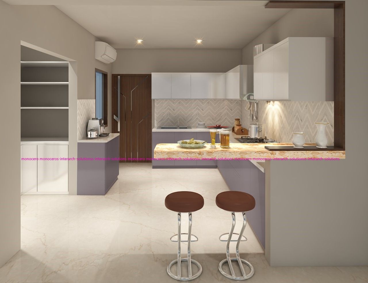 Flat interior work Monoceros Interarch Solutions Kitchen