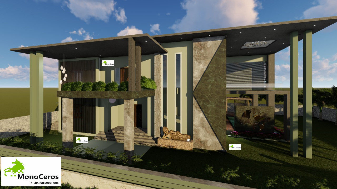 Bungalow architecture design and planning , Monoceros Interarch Solutions Monoceros Interarch Solutions منزل بنغالي