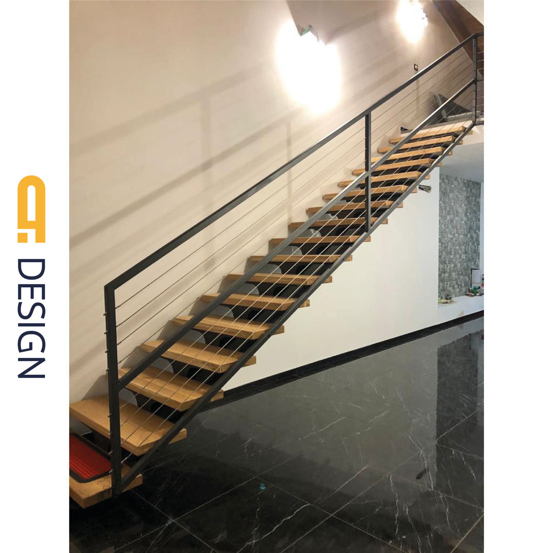 Scala con trave Ipe, FALEGNAMERIA ARDU DESIGN FALEGNAMERIA ARDU DESIGN Stairs Stairs