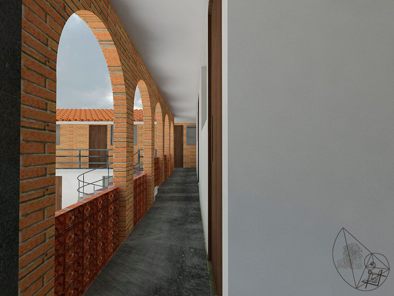 Pasillo Arquitectura Tiempo & Espacio / Arq. Leticia Leon Gutierrez Pasillos, vestíbulos y escaleras coloniales Ladrillos