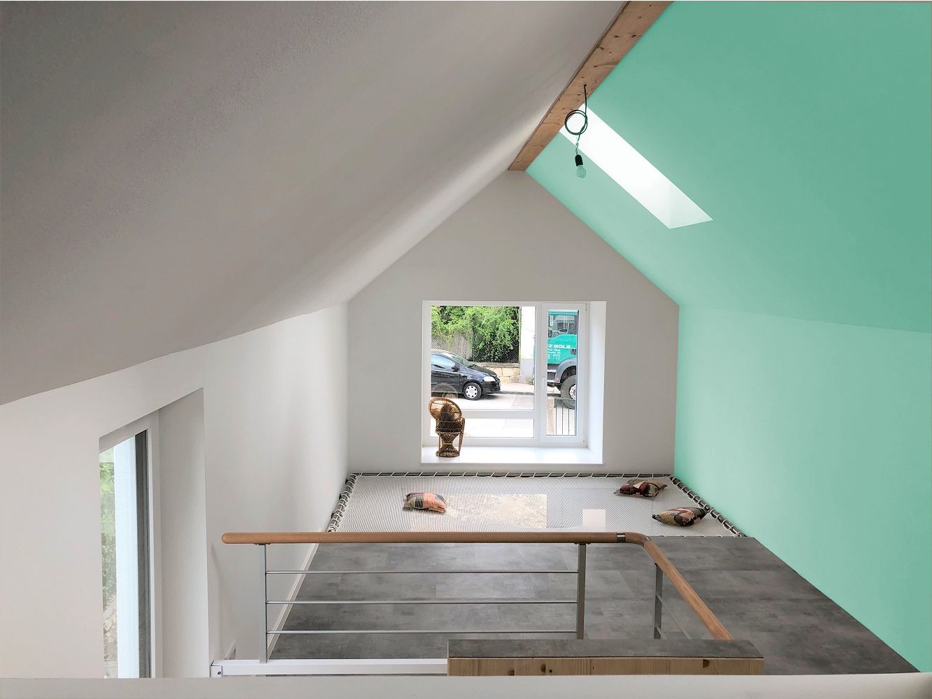 Minzgrün wirkt beruhigend archipur Architekten aus Wien Minimalistische Wohnzimmer farbe,minzgrün,beruhigend