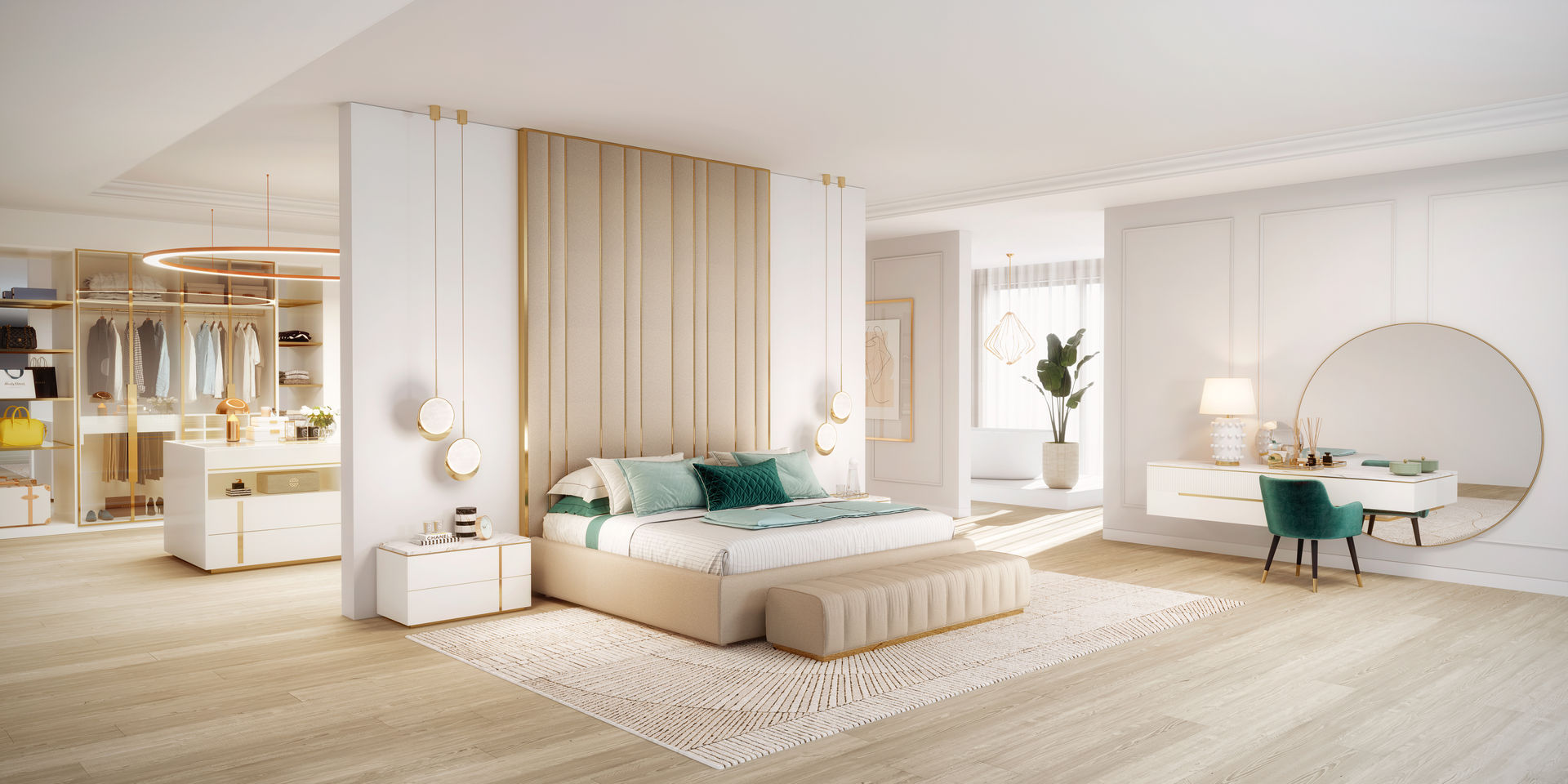 Suite ByOriginal Quartos modernos suite, quarto, cama, mobiliário, exclusivo, requintado, dourado, neutro, open space