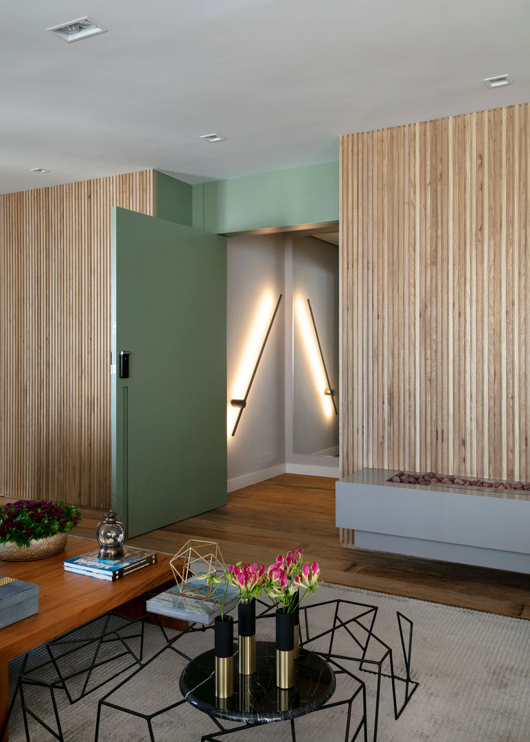 Living integrado, DCC by Next arquitetura DCC by Next arquitetura غرفة المعيشة خشب Wood effect