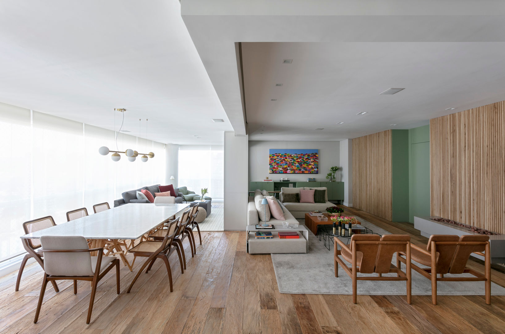 Living integrado, DCC by Next arquitetura DCC by Next arquitetura غرفة المعيشة