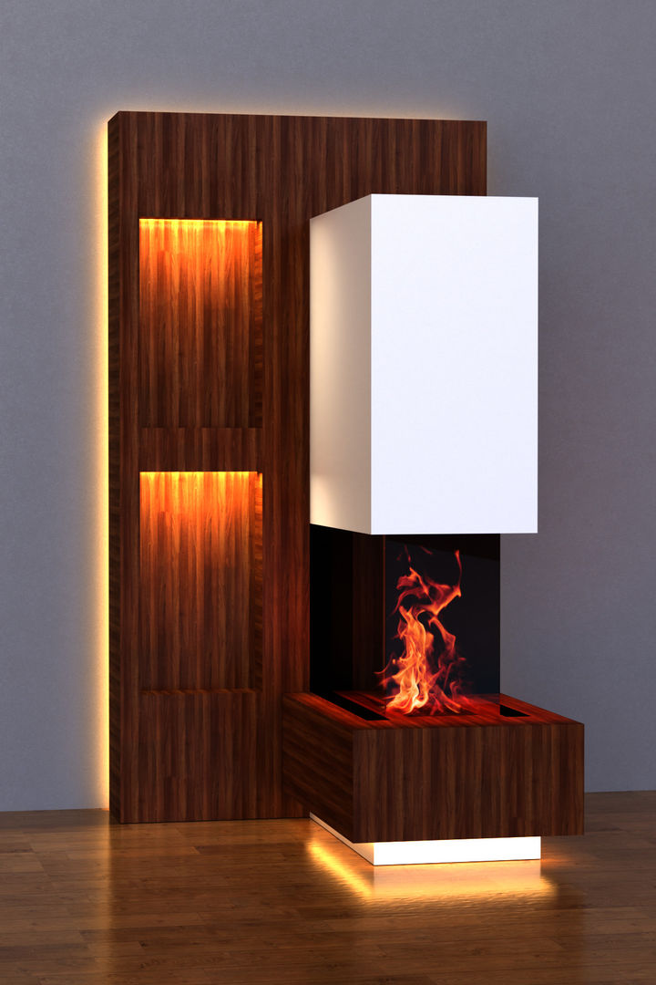 Feuer und Licht: Stimmungsvolle Atmosphäre im Wohnzimmer, Moreno Licht mit Effekt - Lichtplaner Moreno Licht mit Effekt - Lichtplaner Living room