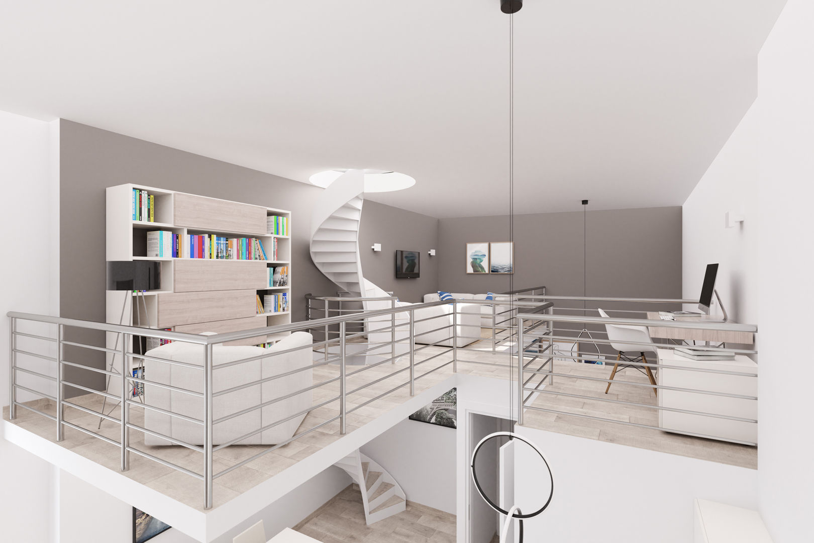 Render di interni - studio homify Studio moderno Render di interni, Render d'interni, Rendering interno, Rendering interni, Render studio