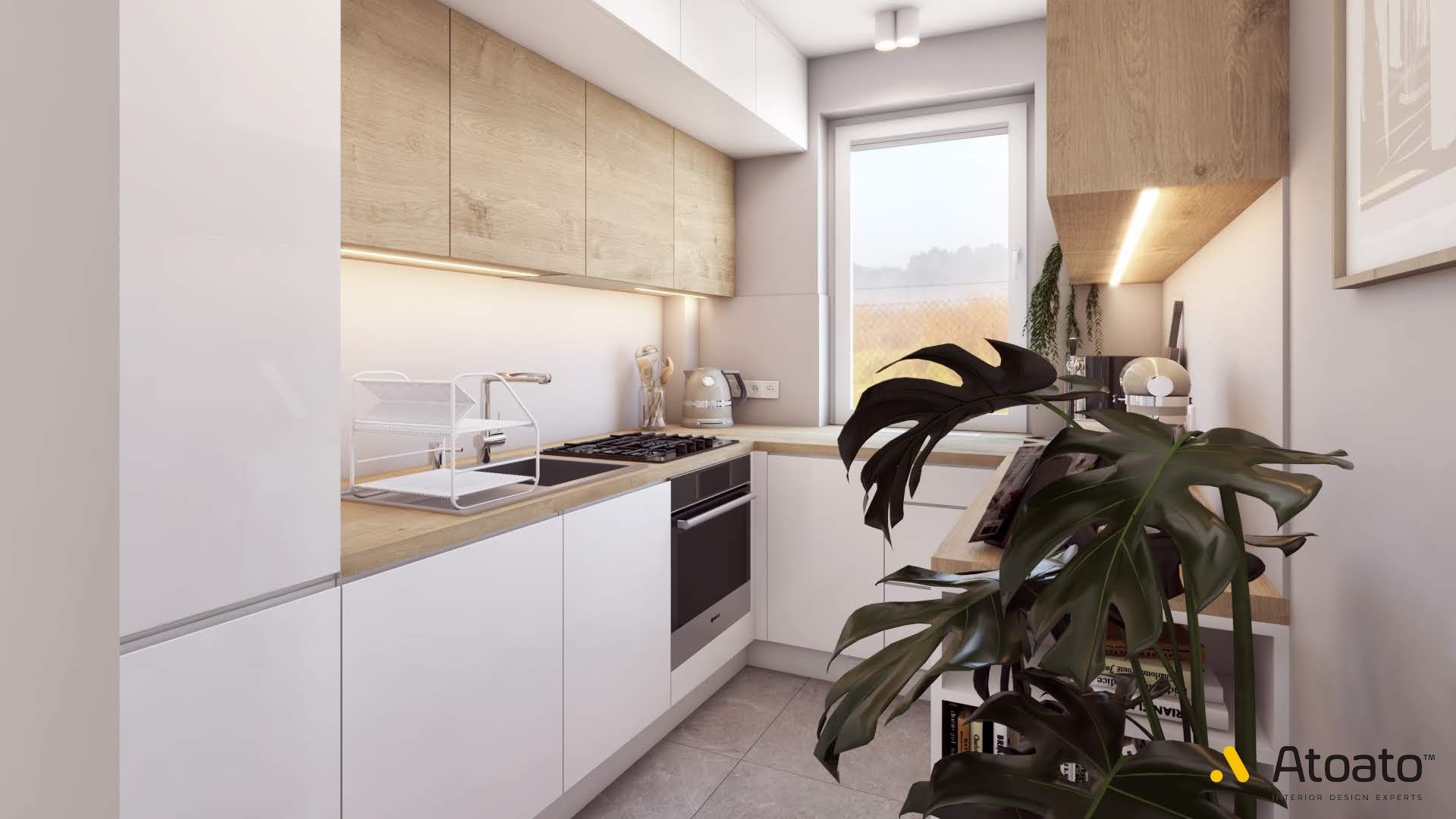 Metamorfoza mieszkania w bloku, atoato atoato 北欧デザインの キッチン