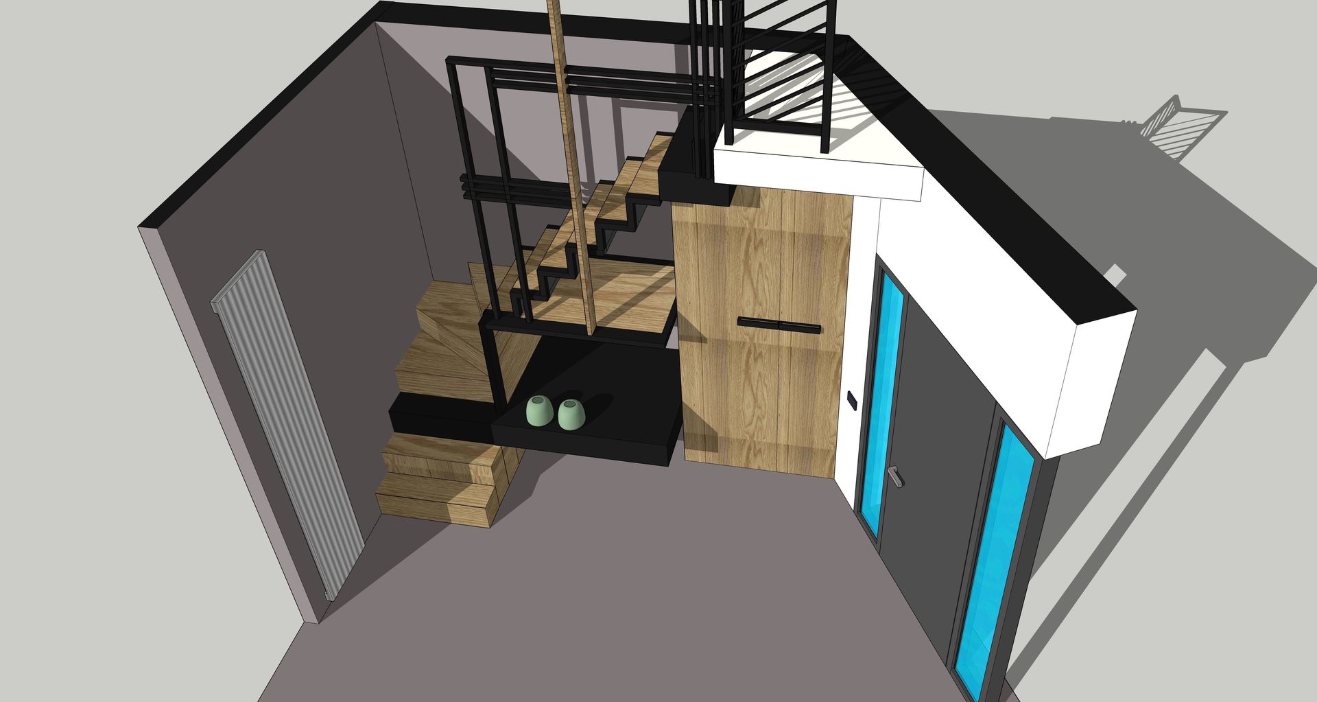 Multifunctionele trap: modern door MEF Architect, Modern multifunctional, staircase, closet, cabinet, integrated