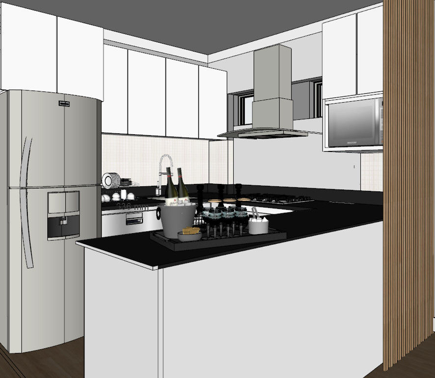 Departamento de 60 m2, Shirley Palomino Shirley Palomino Scandinavian style kitchen Chipboard