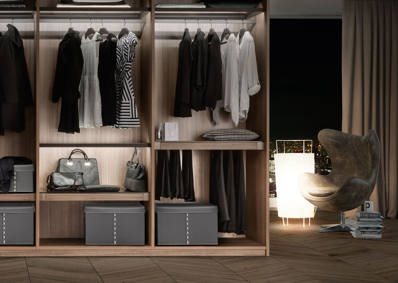 CONTENITORI IN CUIOIO CON COPERCHIO PER CABINA ARMADIO E NON...., Limac Design Limac Design غرف تخزين جلد Grey Storage