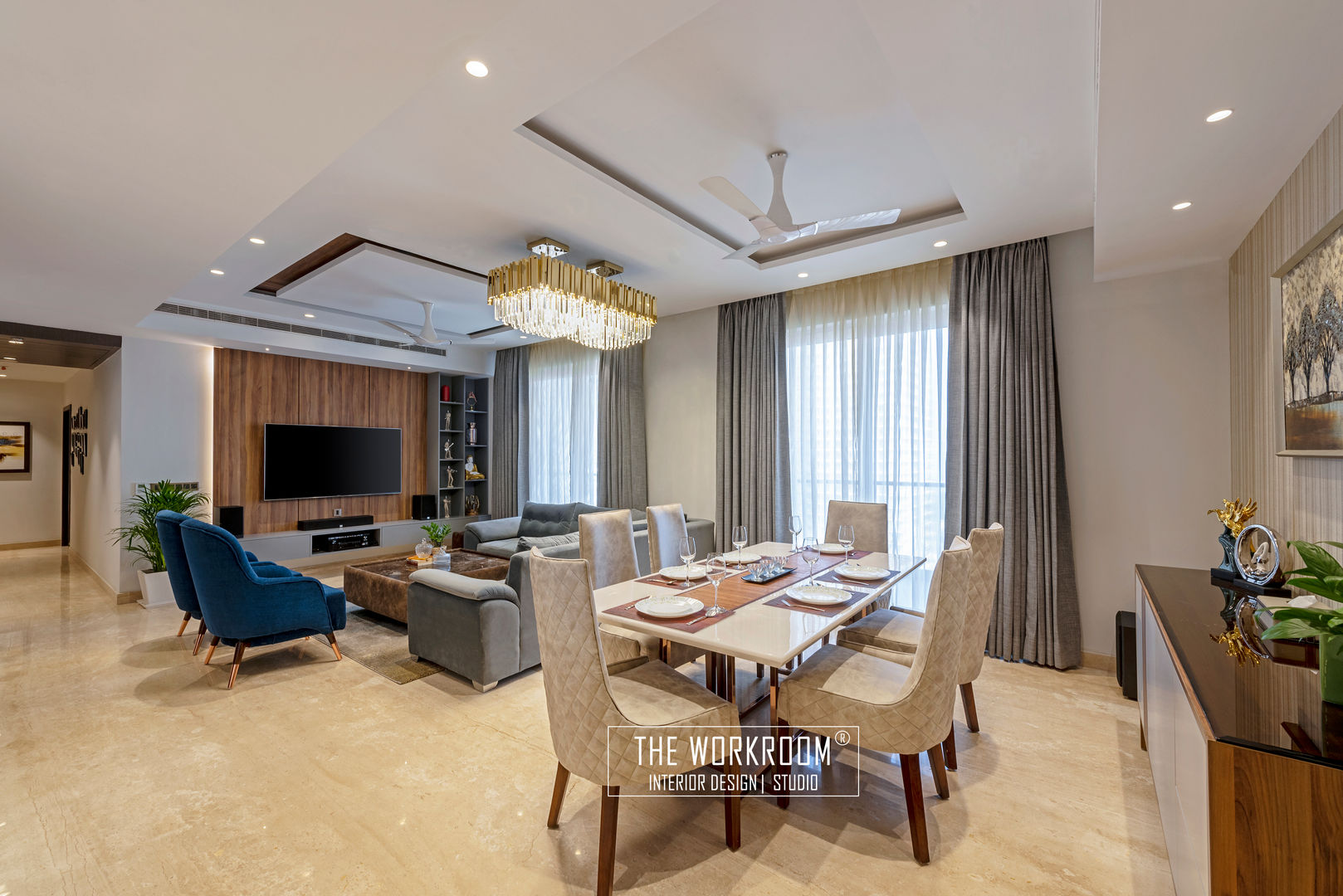 Apartment at Mahindra Luminaire, Golf Course Extn. Road, The Workroom The Workroom Phòng khách