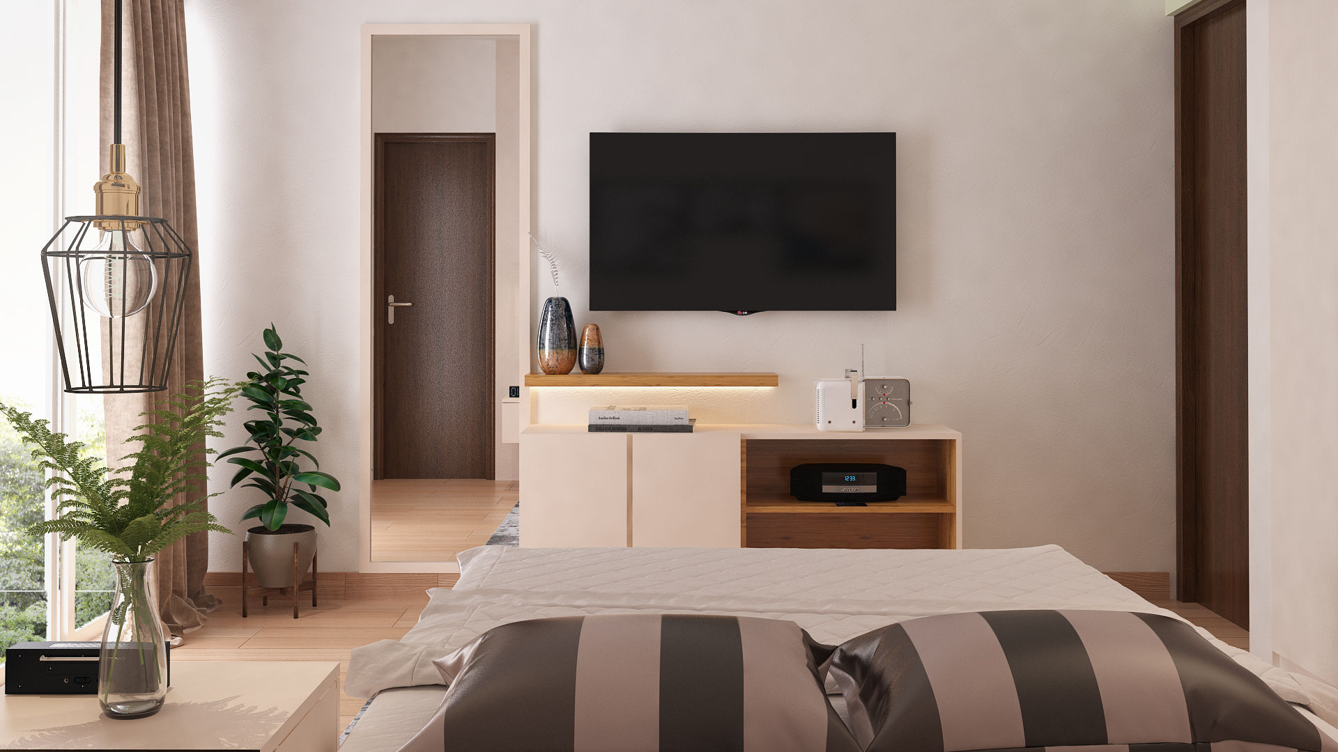 Minimal Guest bedroom tv unit homify Small bedroom