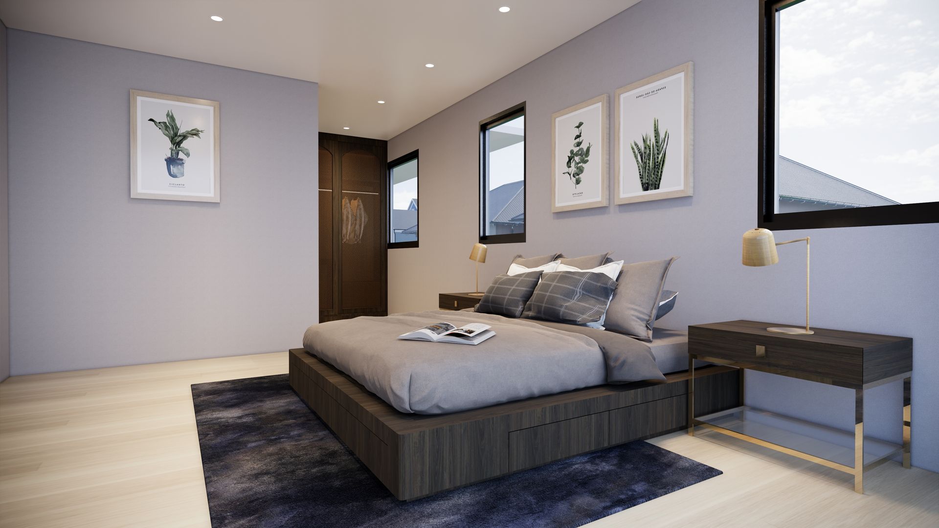 K.THARINEE , Modernize Design + Turnkey Modernize Design + Turnkey Modern style bedroom Wood Wood effect Beds & headboards