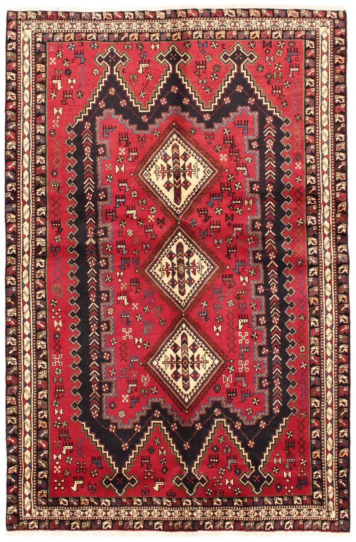 Personalizzare una casa moderna con il classico tappeto rosso: il tappeto Persia Afshar cm.160x243 in lana annodato a mano, Persian House Persian House أرضيات بوص/ بامبو Green