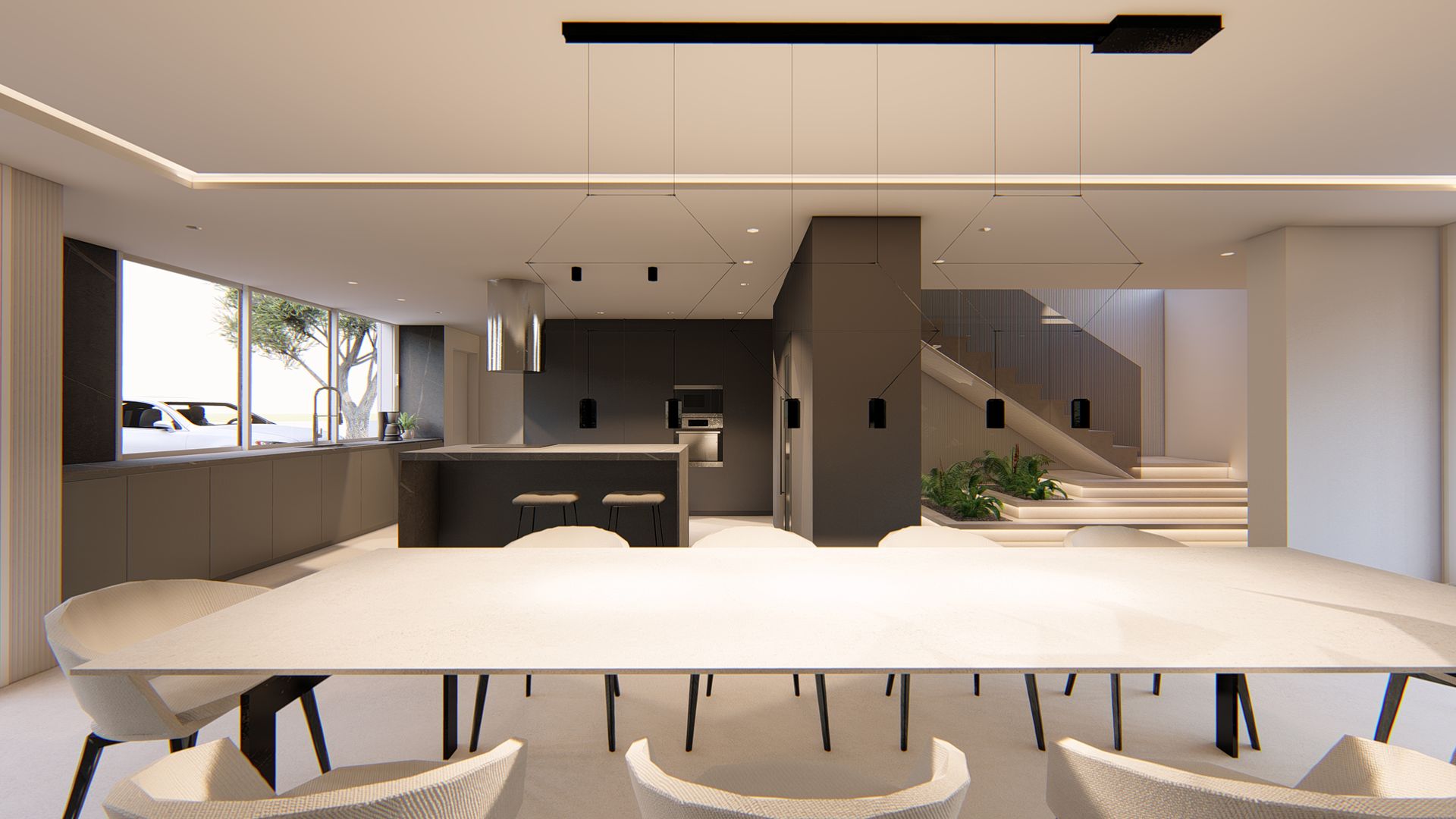 Cocina con isla Arquitectura Sostenible e Interiorismo | a-nat Cocinas minimalistas