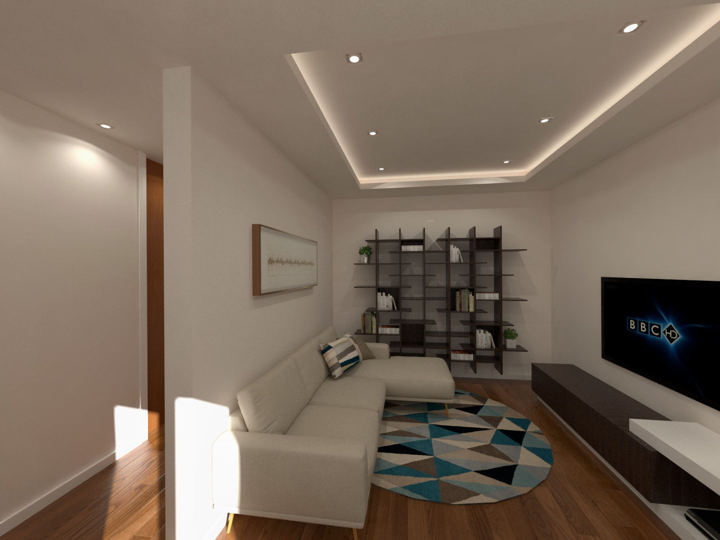 Sala de estar Linhas Simples Salas de estar modernas Branco, moderno, simples, remodelação, renovação