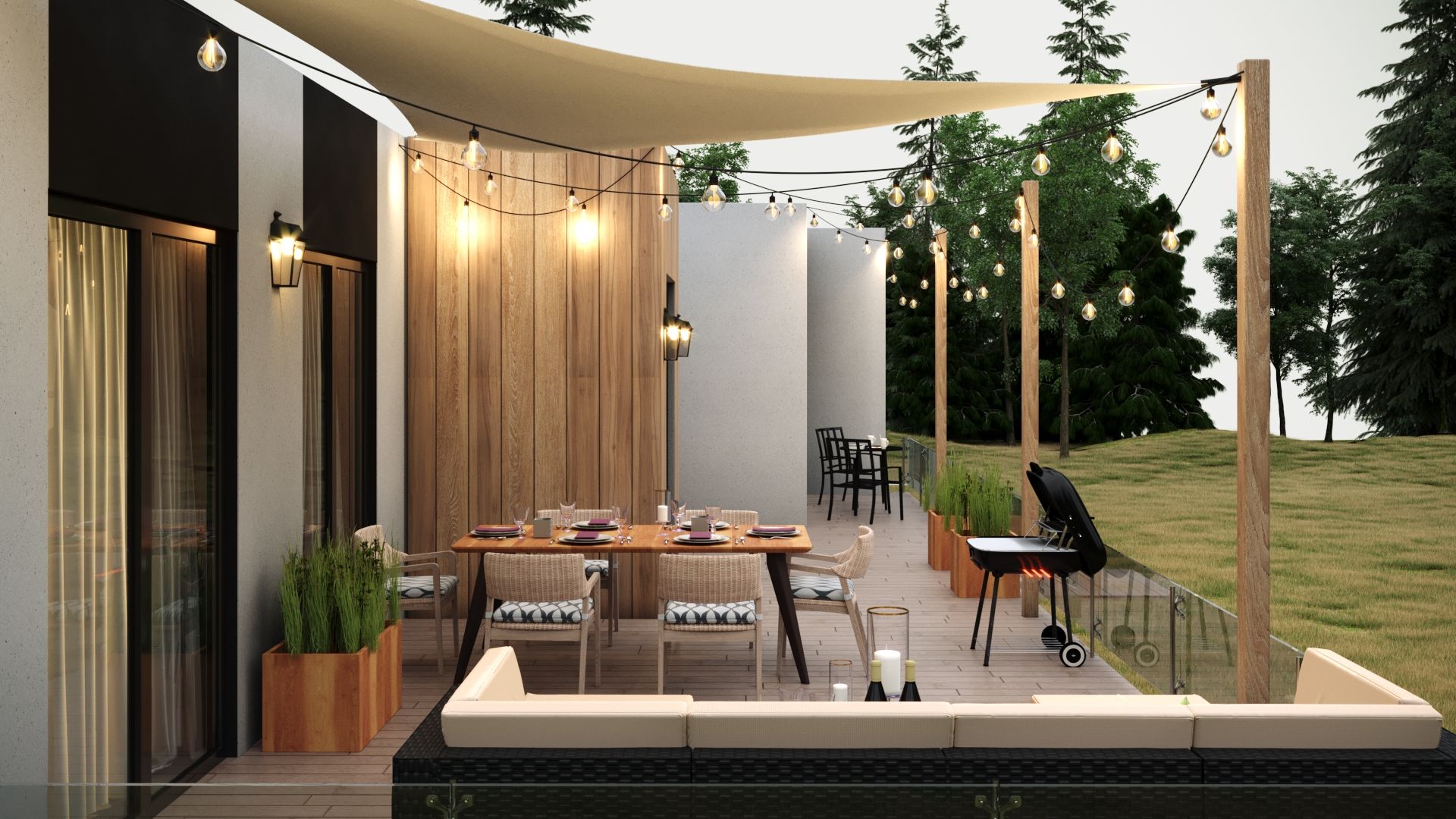 Render 3 - terraza Glancing EYE - Modelado y diseño 3D Balcones y terrazas modernos