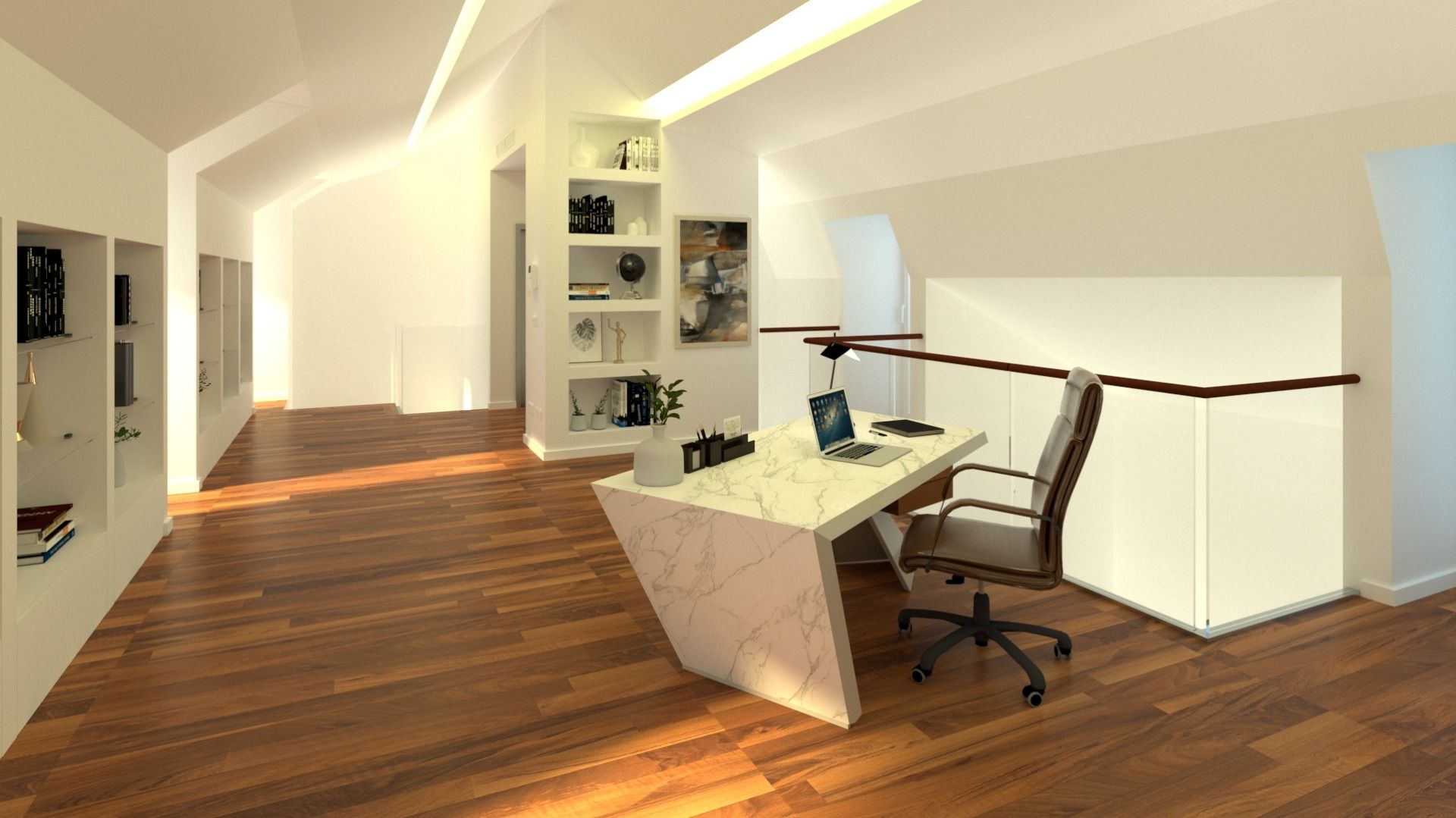 Projetos Escritórios, Ginkgo Design Studio Ginkgo Design Studio Modern study/office Marble