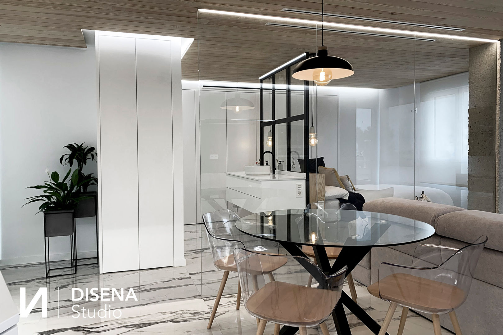 Salón DISENA studio Comedores de estilo minimalista