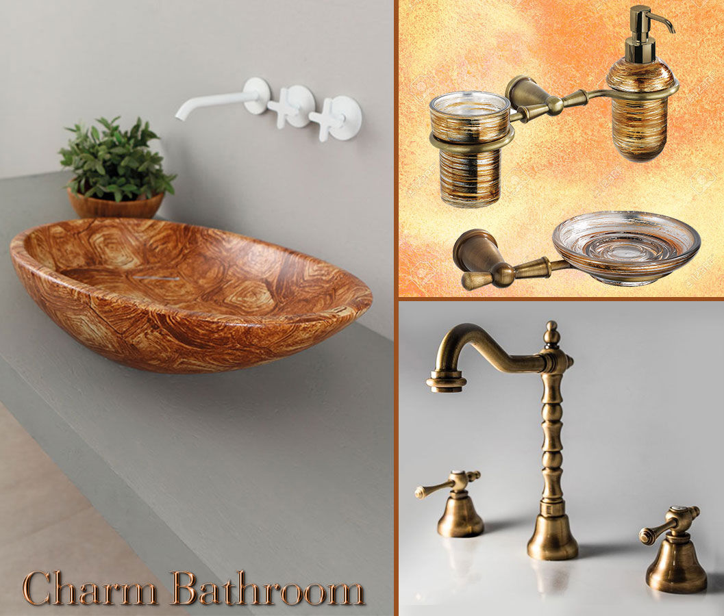 Ambiente bagno in bronzo antico, Charm Bathroom Charm Bathroom حمام سيراميك