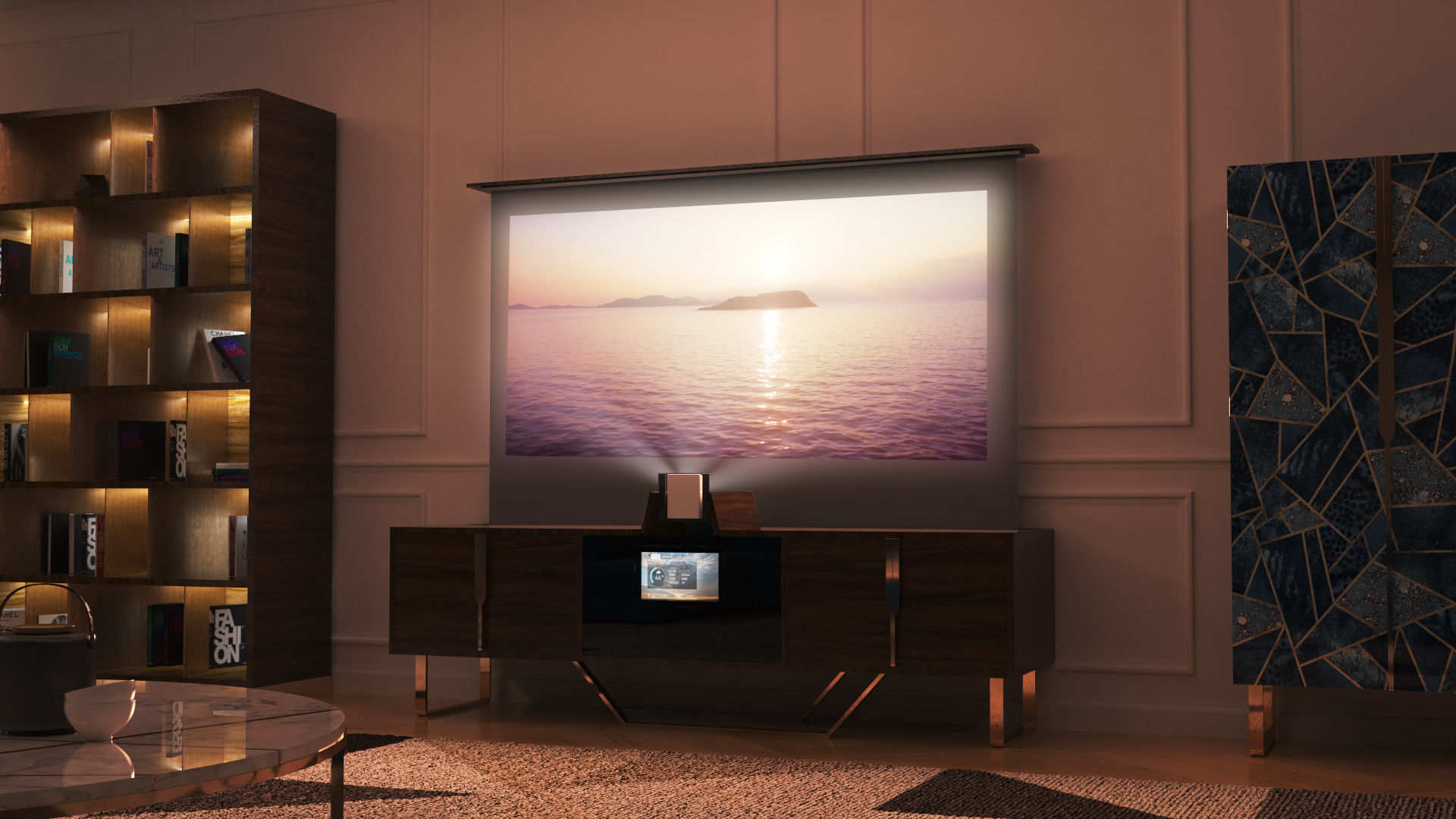 Soggiorno luminoso da cinema con boiseries, GD Design GD Design Modern living room