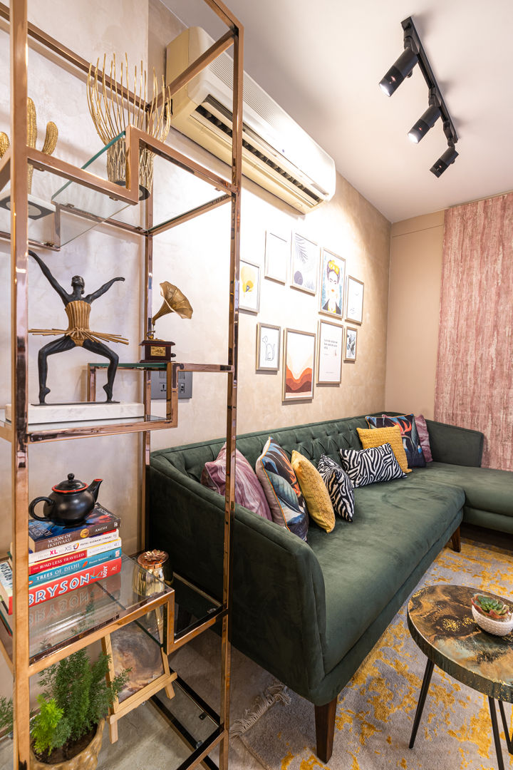 The PVD Coated luxurious display frame homify Modern living room Living room designs, living room display unit, living room sofa