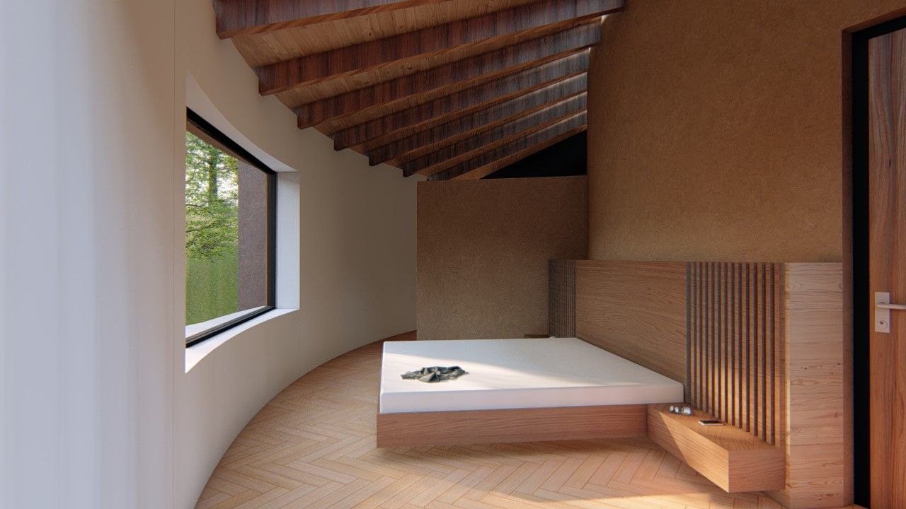 Diseño de una Casa en Sopó - Cundinamarca, CONCEPTUAL ESTUDIO + ARQUITECTURA SAS CONCEPTUAL ESTUDIO + ARQUITECTURA SAS 러스틱스타일 침실