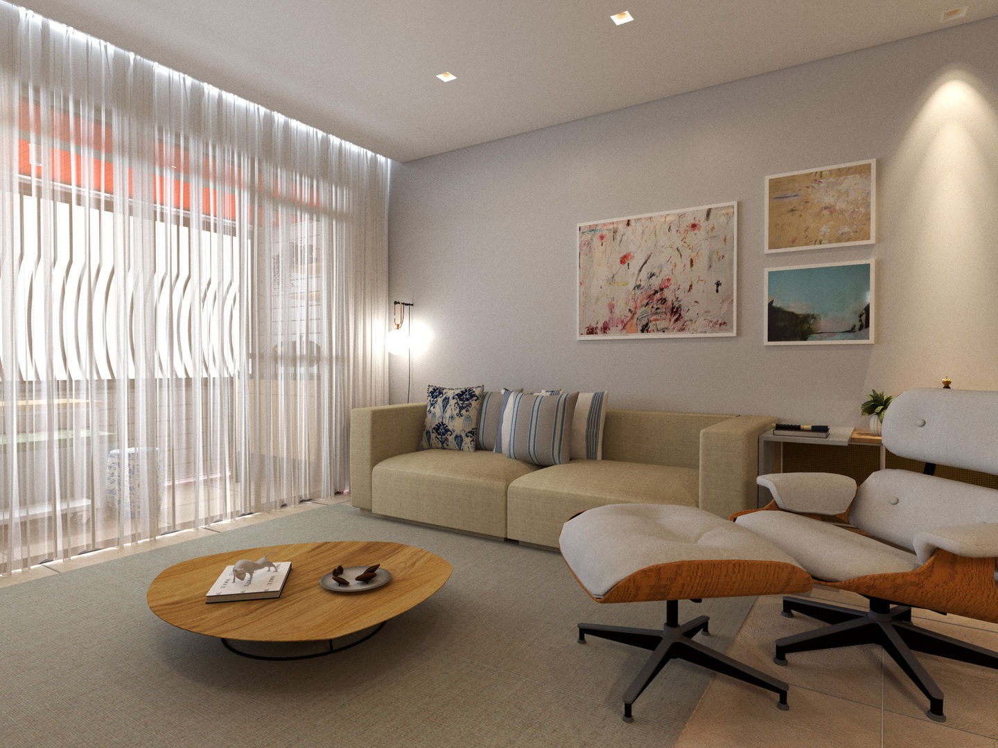 Sala de Estar Sintese Arquitetura Salas de estar minimalistas