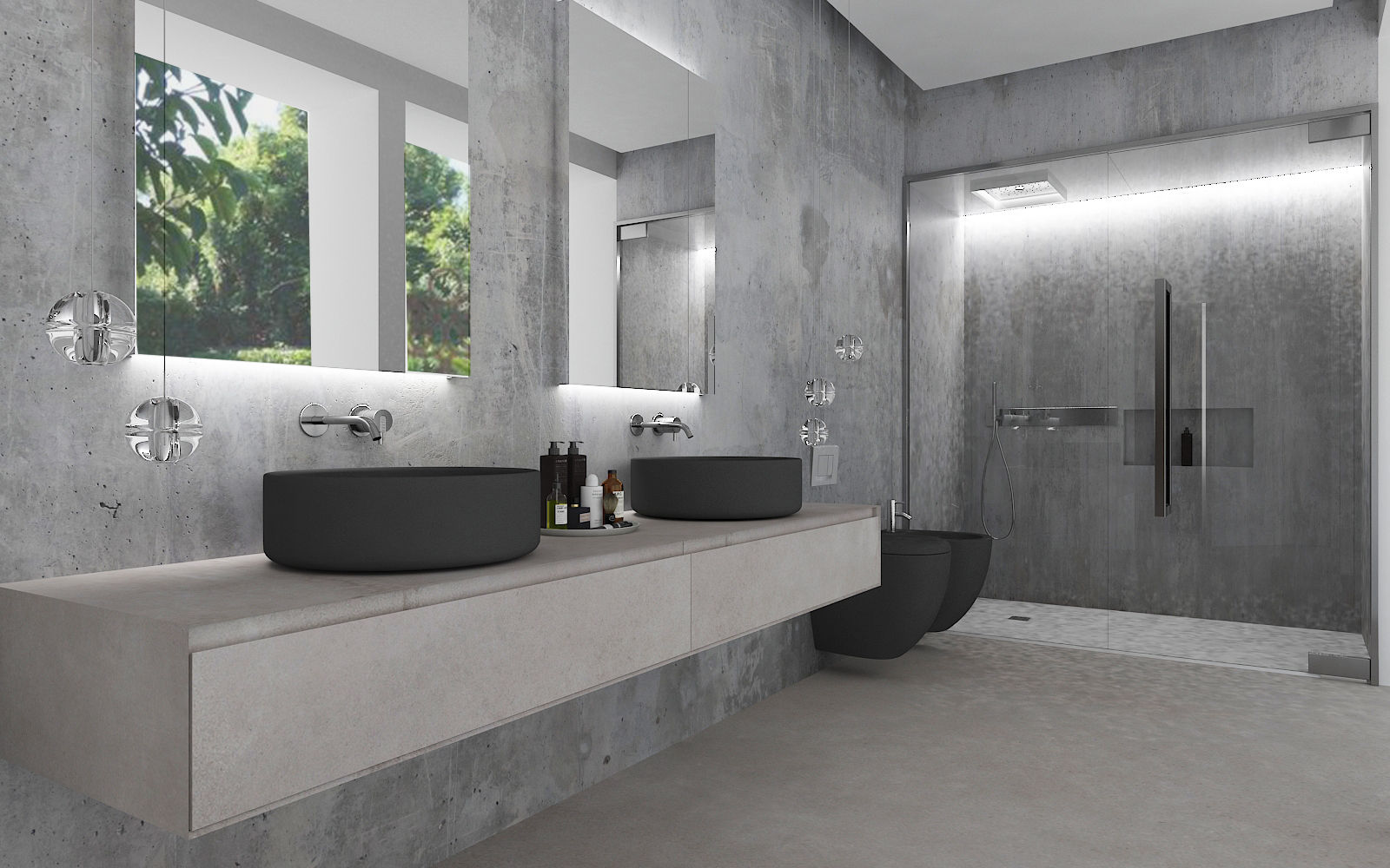 Bagno padronale Studio Zay Architecture & Design Bagno moderno Cemento bagno design, ispirazione bagno, arredo su misura, cemento design, custom project
