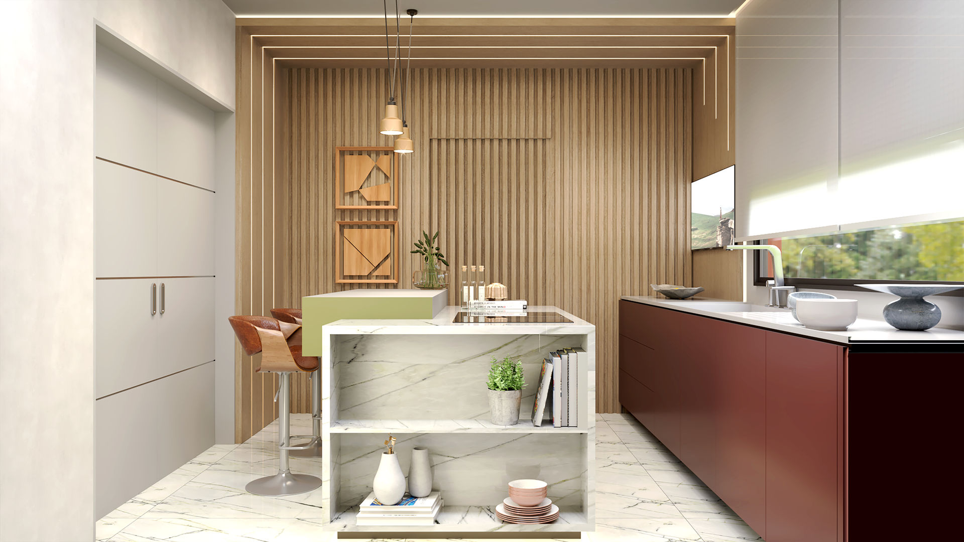 Cozinha tendências para 2021, Davivero Davivero Moderne Küchen Massivholz Mehrfarbig Arbeitsplatten