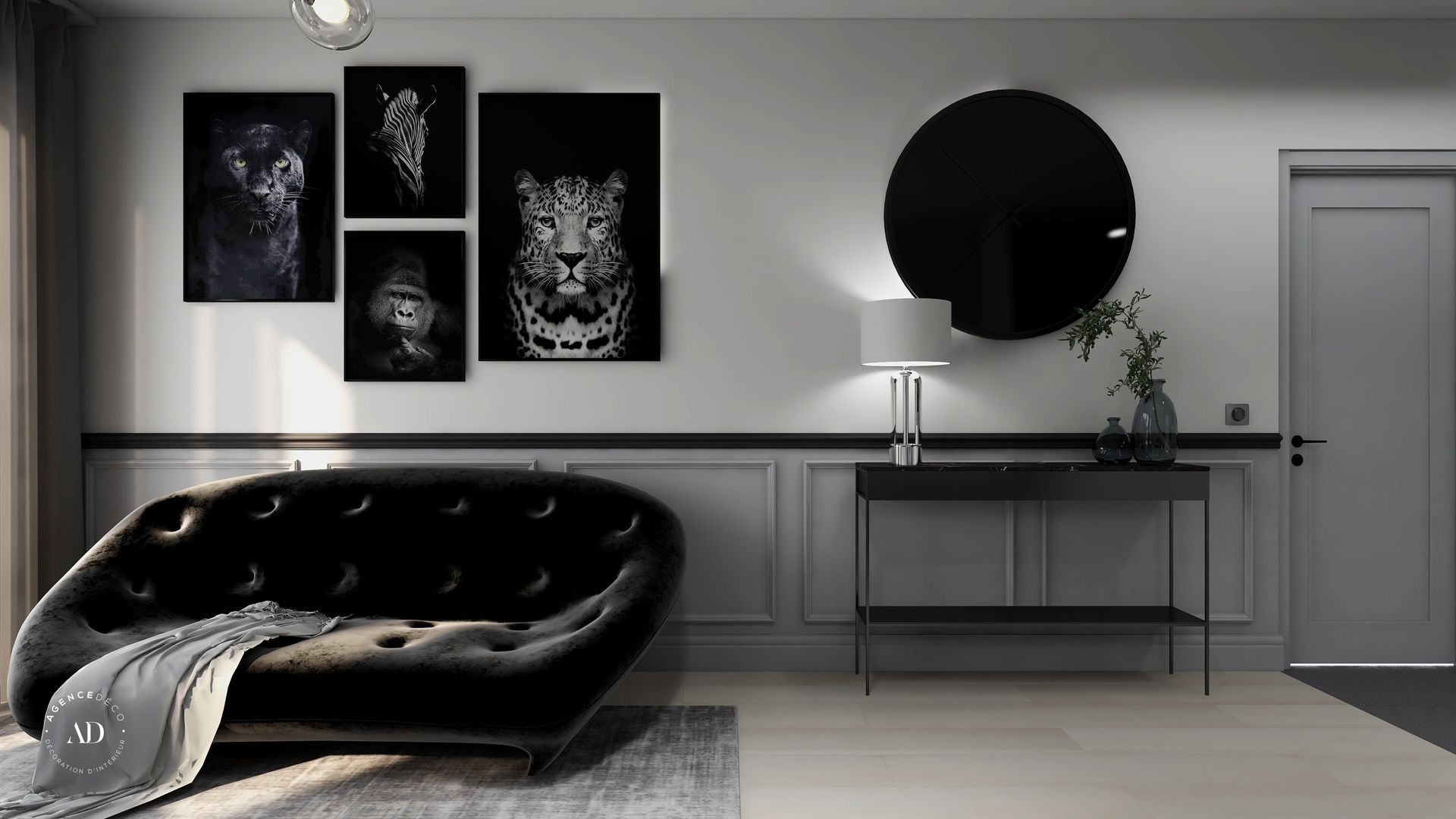 Divine décoration contemporaine d’un salon au style haussmannien, Agence Déco Agence Déco Living room