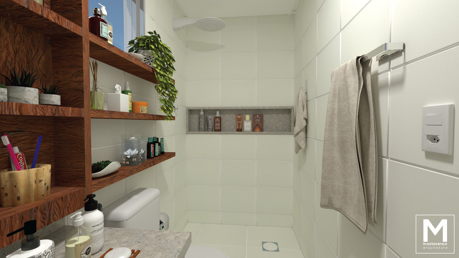 Banheiro Suíte RV, Mostavenco Arquitetura Mostavenco Arquitetura Eclectic style bathroom Tiles