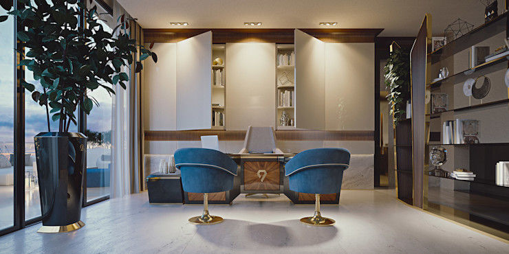 Jewel Office - Brummel BRUMMEL Ruang Studi/Kantor Modern Marmer luxury, brummel home, elegance, forniture, home, classic , black, marable, office
