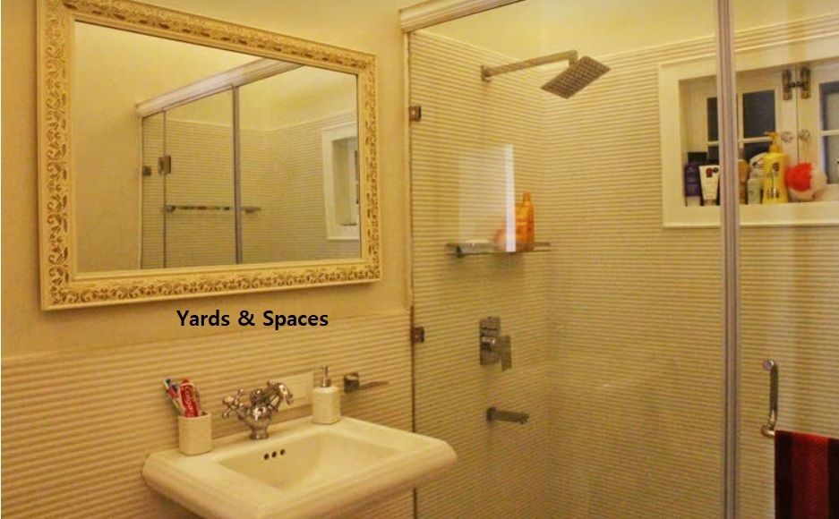 2 BHK Pent House in New Town Yards & Spaces Consulting Pvt Ltd Classic style bathroom Mirror,Tap,Plumbing fixture,Sink,Property,Bathroom sink,Bathroom,Building,Interior design,Architecture